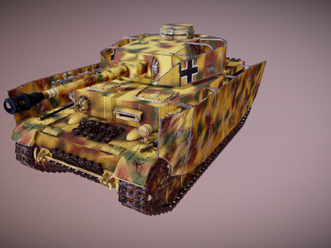  四号坦克H型带贴图3d模型 