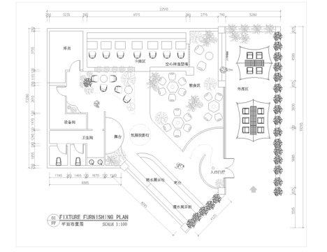 露营风清吧 最新平面施工图合集cad施工图