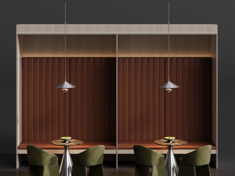  卡座沙发洽谈区3d模型 