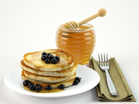  蜂蜜煎饼3d模型 