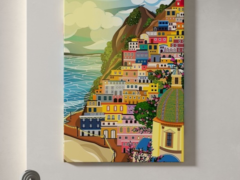  现代，简约，抽象，装饰画3d模型 