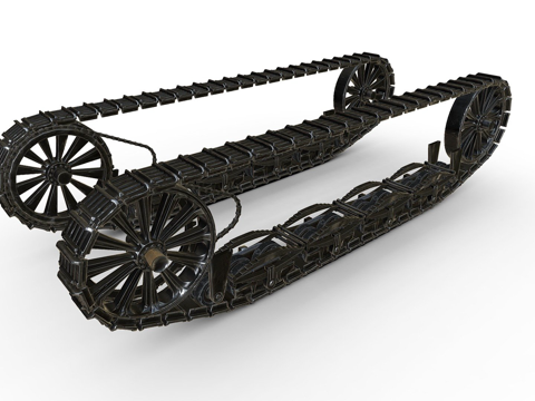  菲亚特2000重型坦克悬挂系统3d模型 
