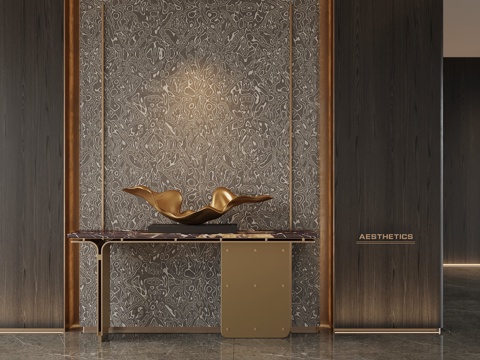  现代玄关 条案 边几3d模型 