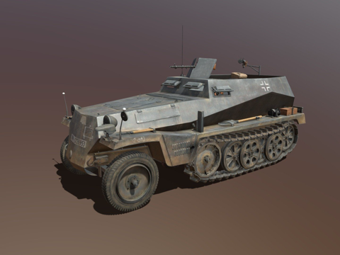  SD.KFZ2501半履带车装甲掷弹兵师3d模型 