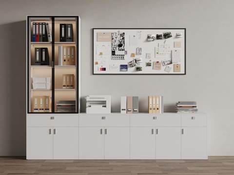  现代文件柜 办公用品3d模型 