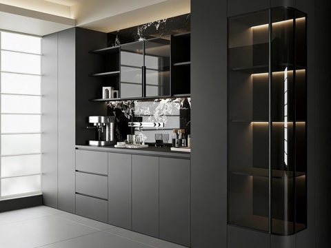  现代餐边柜 酒柜餐边柜 茶水柜餐边柜3d模型 