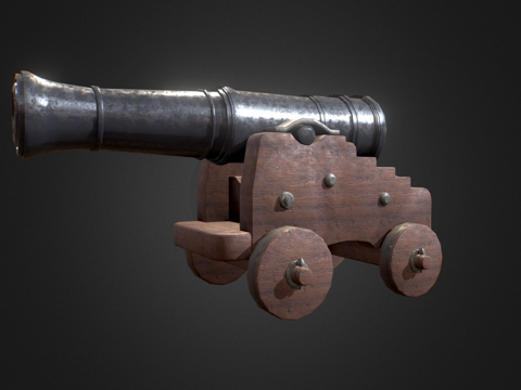  简易加农炮3d模型 