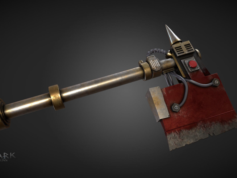  强力兽人砍刀战锤40K3d模型 