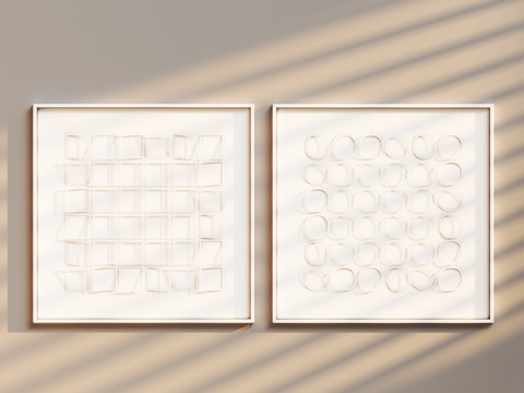  现代装饰挂画3d模型 