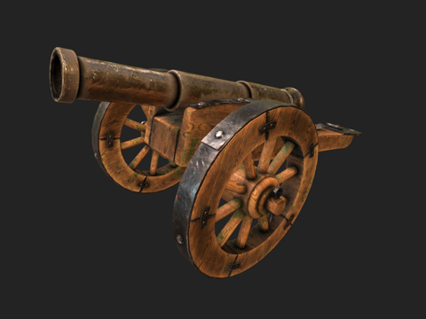  世纪野战炮3d模型 