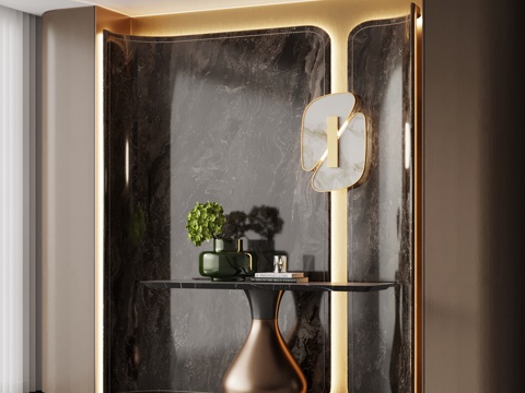  现代玄关 边柜 端景柜3d模型 