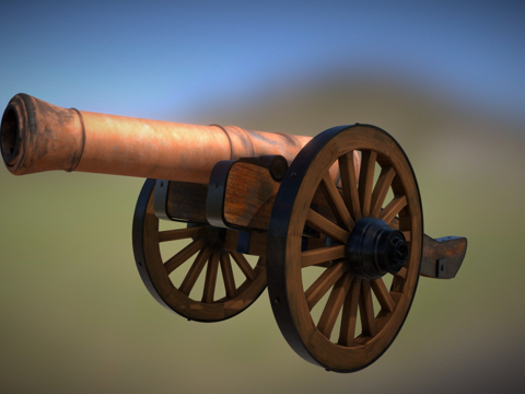  中世纪加农炮3d模型 