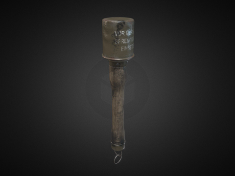  木柄手榴弹243d模型 