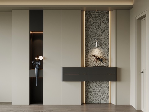  现代玄关 鞋柜3d模型 