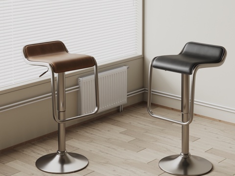  现代吧椅 旋转椅 皮革吧椅3d模型 