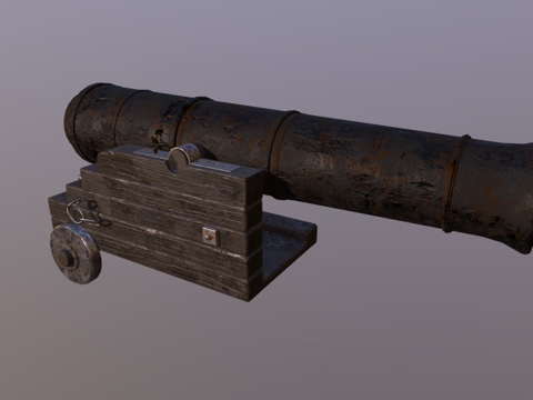  大炮纹理3d模型 