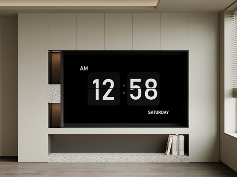 现代背景墙 电视背景墙su模型