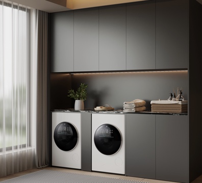  现代洗衣机柜 阳台柜3d模型 