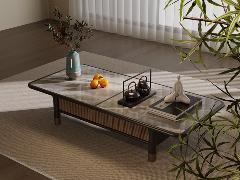  新中式茶几3d模型 