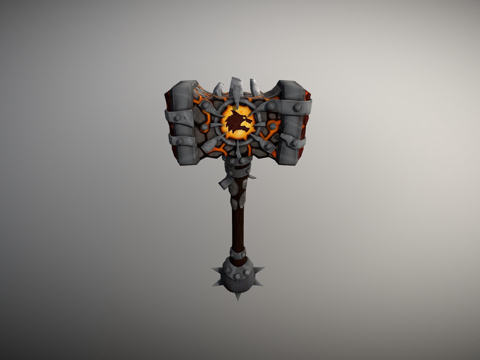  火焰末日之锤3d模型 