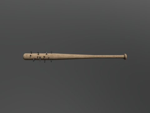  尖刺棒球棒3d模型 