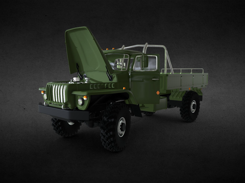  URAL43206开门和引擎盖克日什托夫斯托洛兹3d模型 