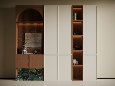  中古风玄关柜 鞋柜3d模型 