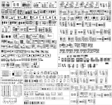  鞋柜玄关柜家具边柜衣柜装饰柜餐边柜剖面详图节点素材CAD图库cad施工图 