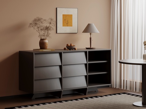  中古风玄关柜 边柜3d模型 