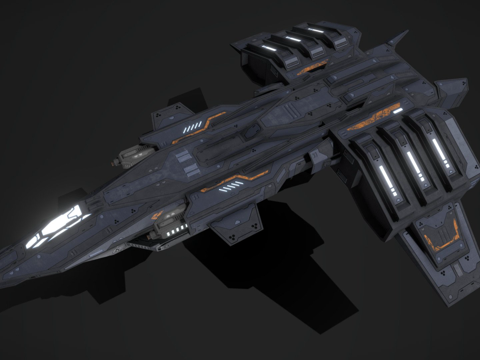  科幻战斗机日落3d模型 