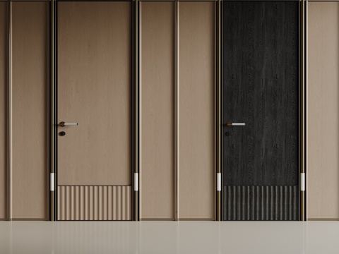  中古风门 现代门 单开门3d模型 