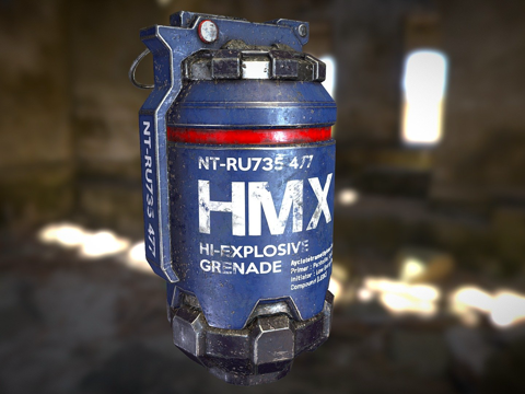  科幻HMX手榴弹3d模型 