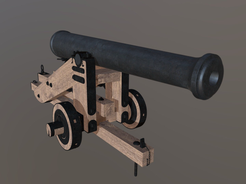  联邦要塞炮台炮3d模型 