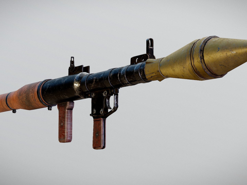  RPG7火箭发射器低多边形可动画3d模型 