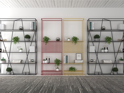  现代简约装饰架3d模型 