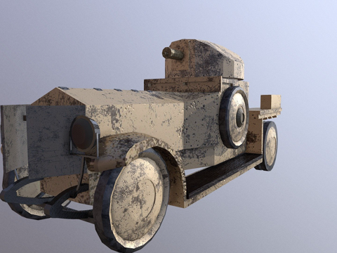  劳斯莱斯装甲车3d模型 
