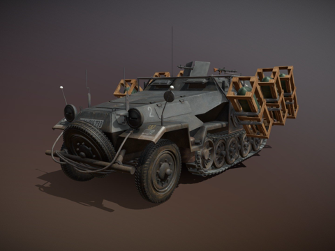  SD.KFZ2511B变体行走斯图卡第11装甲师3d模型 