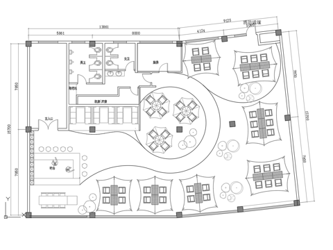 露营风酒吧 最新平面施工图合集cad施工图