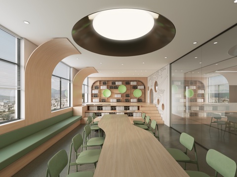  现代 阅览室 图书馆3D模型3d模型 