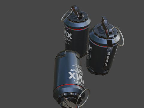  科幻手榴弹3d模型 