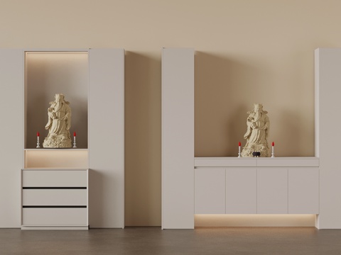  现代佛龛 佛像3d模型 