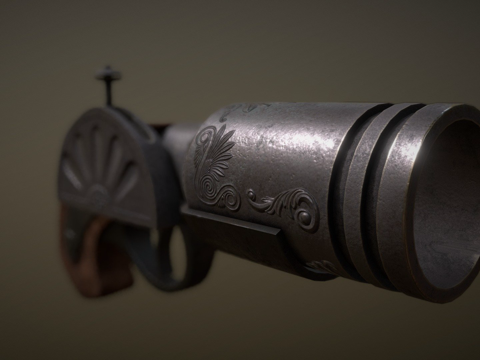  进击的巨人信号枪3d模型 