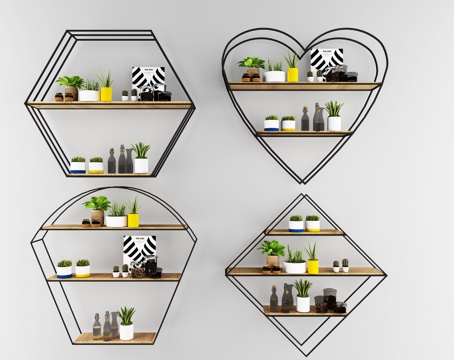  北欧装饰架3d模型 