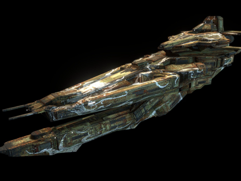  海盗方母舰3d模型 