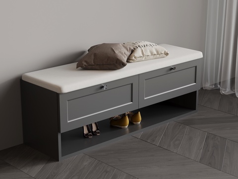  现代换鞋凳3d模型 