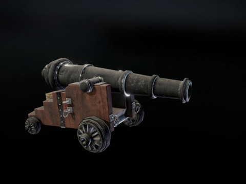  海军炮3d模型 