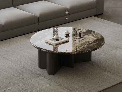  现代意式茶几 意式极简茶几3d模型 