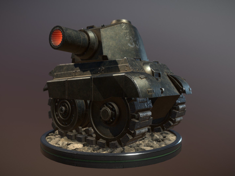  迷你虎王坦克3d模型 