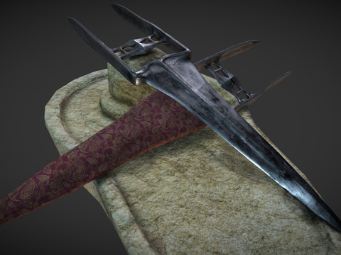  卡塔尔匕首3d模型 