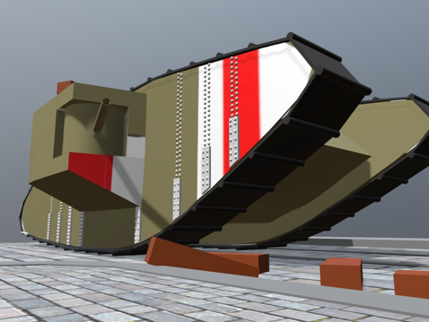  低多边形MkIV坦克学校项目3d模型 